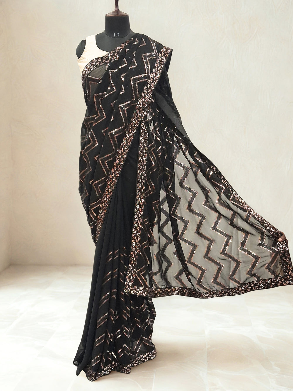 Black Designer Saree