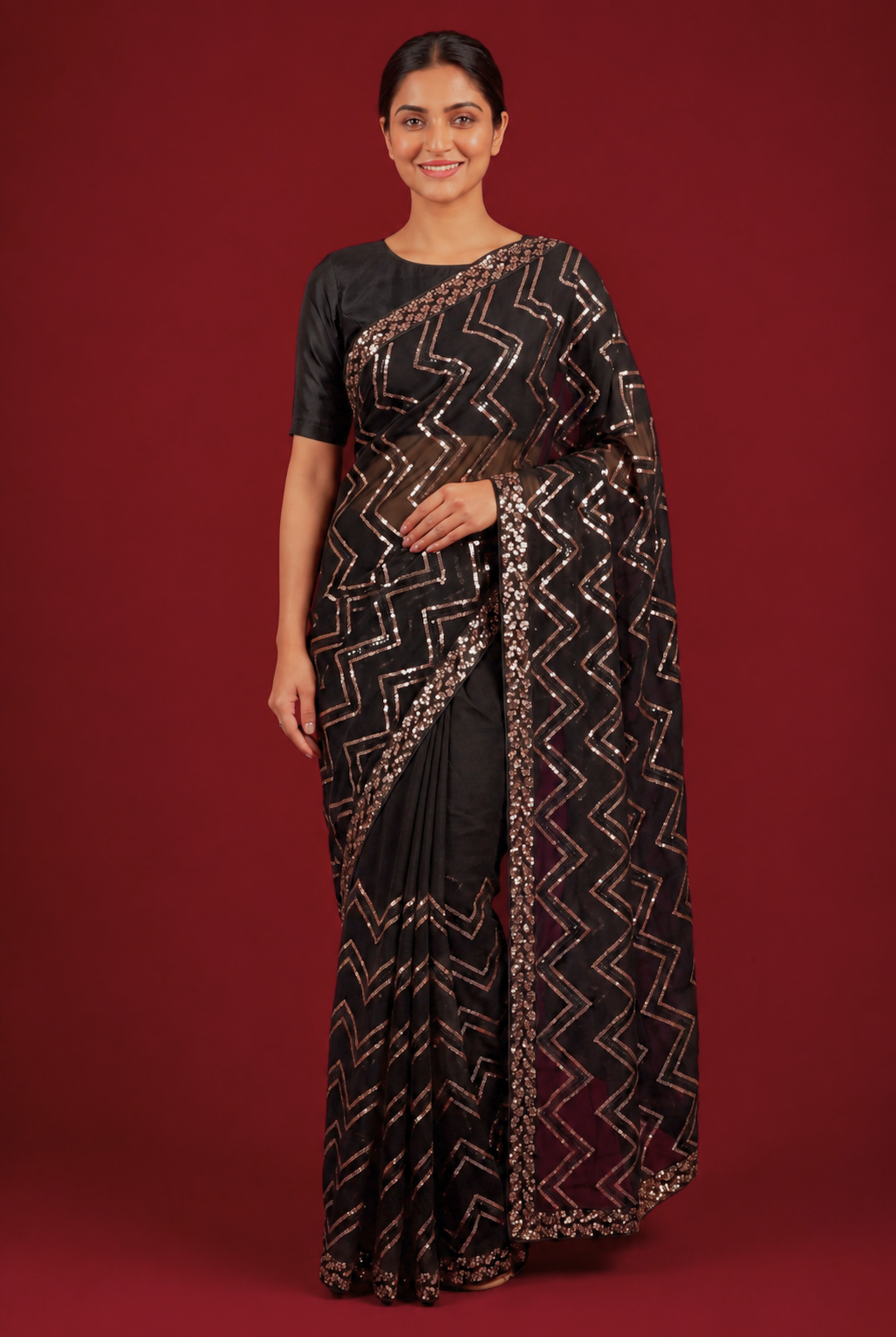 Black Designer Saree