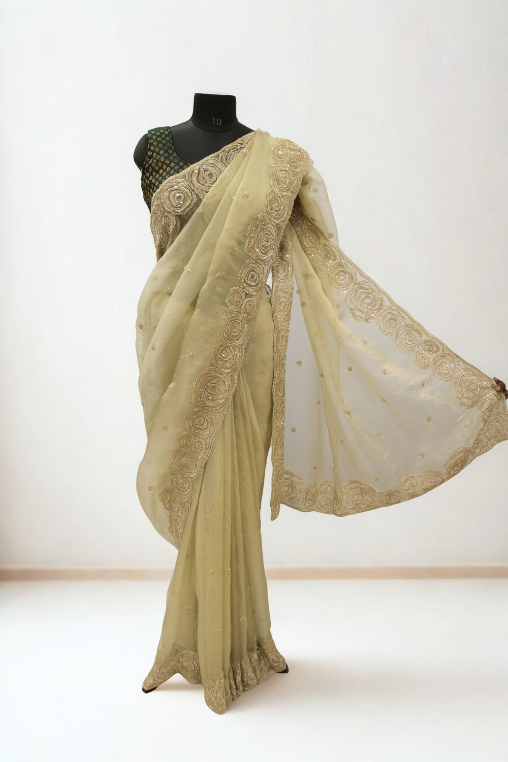Beige Designer Saree