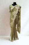 Pista green designer saree