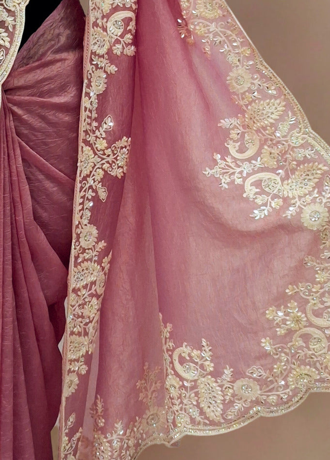 Onion Pink designer saree