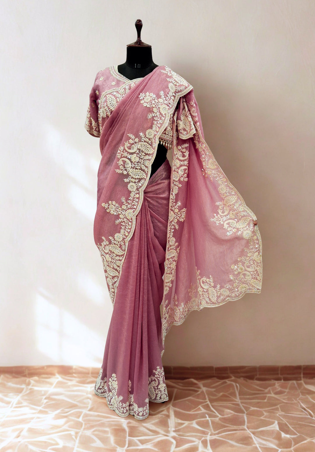 Onion Pink designer saree