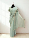 Mint green designer saree