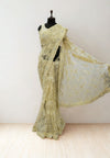 Cream designer saree