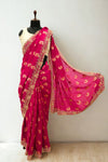 Rani pink designer saree