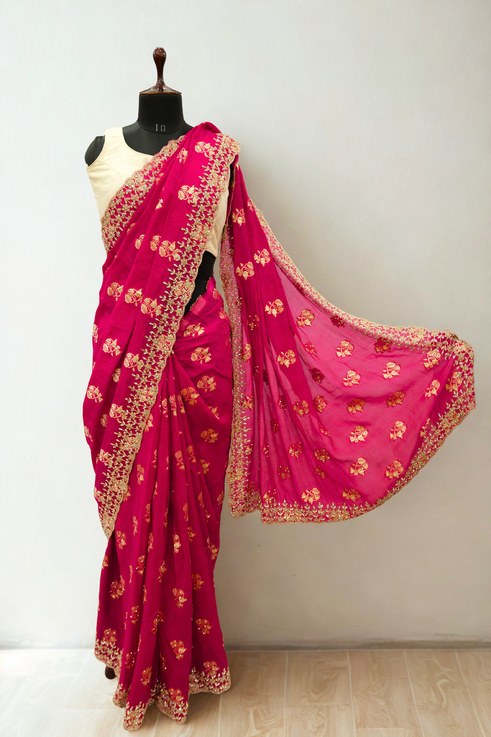 Rani Pink Designer Saree