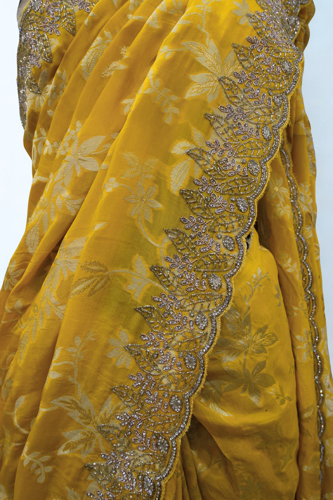 Mustard designer saree
