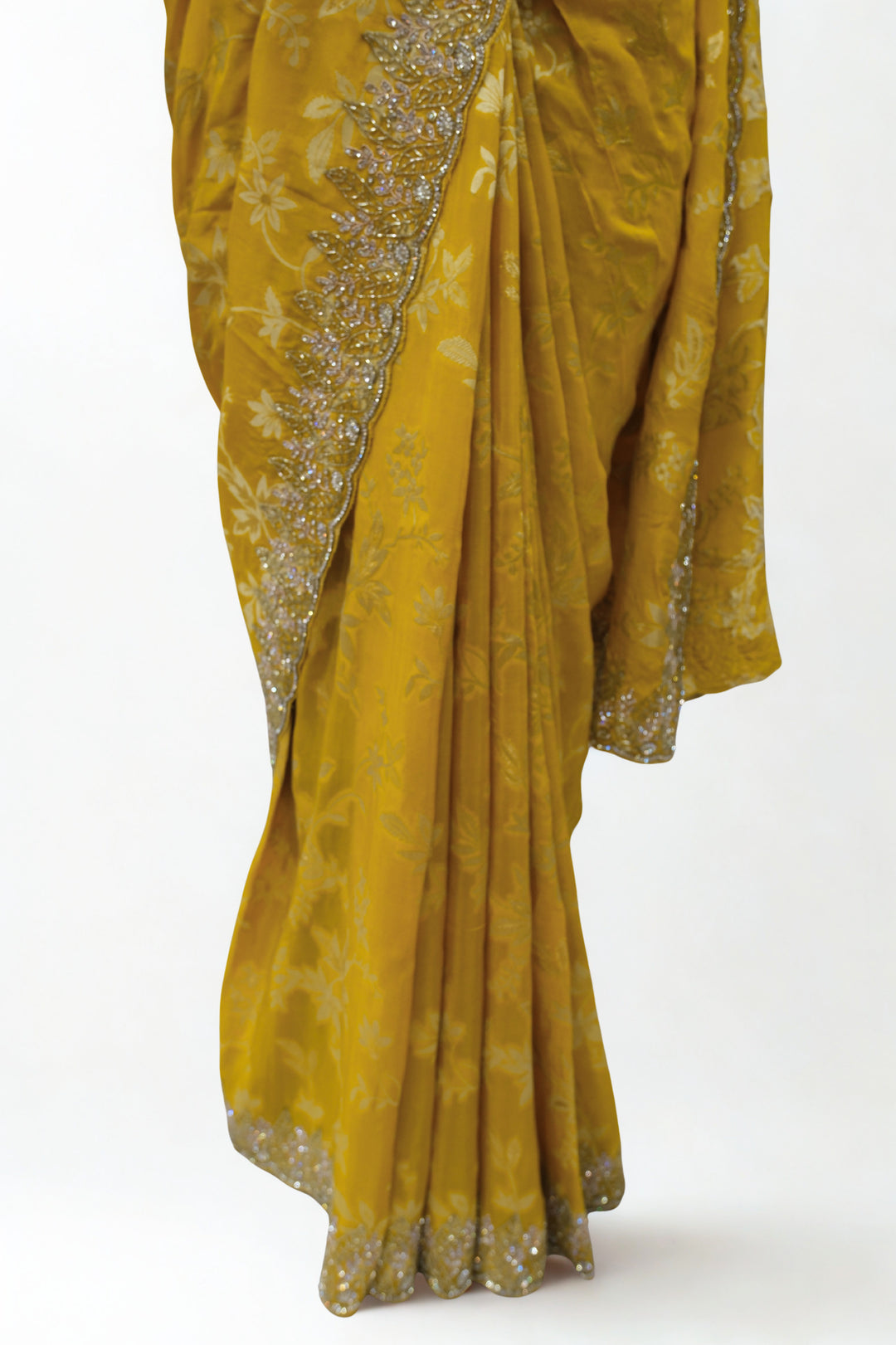 Mustard designer saree
