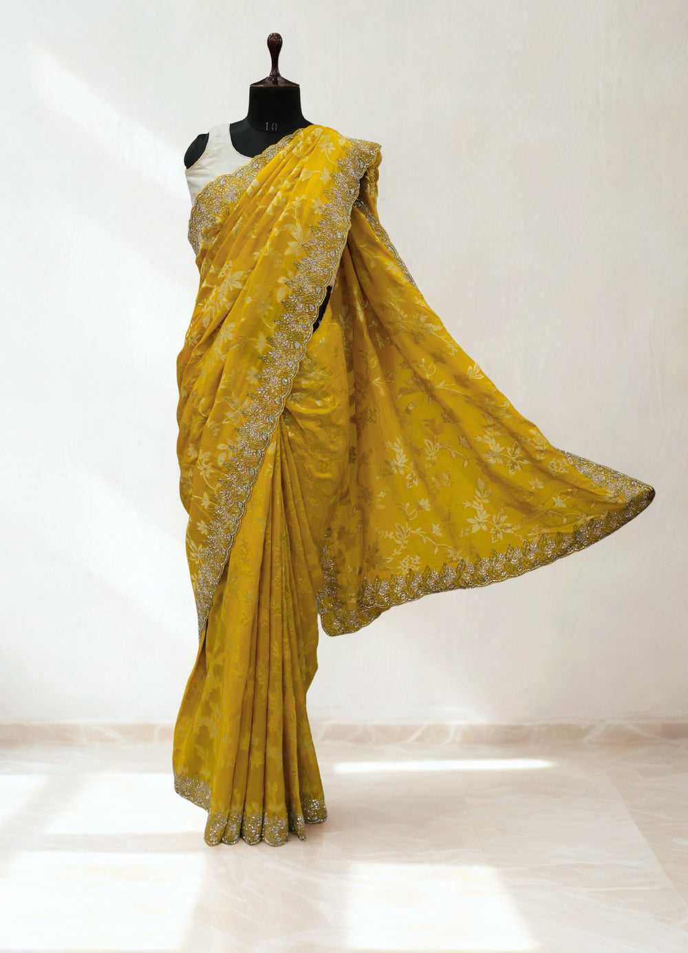 Mustard Designer Saree
