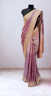 Mauve designer banarasi saree