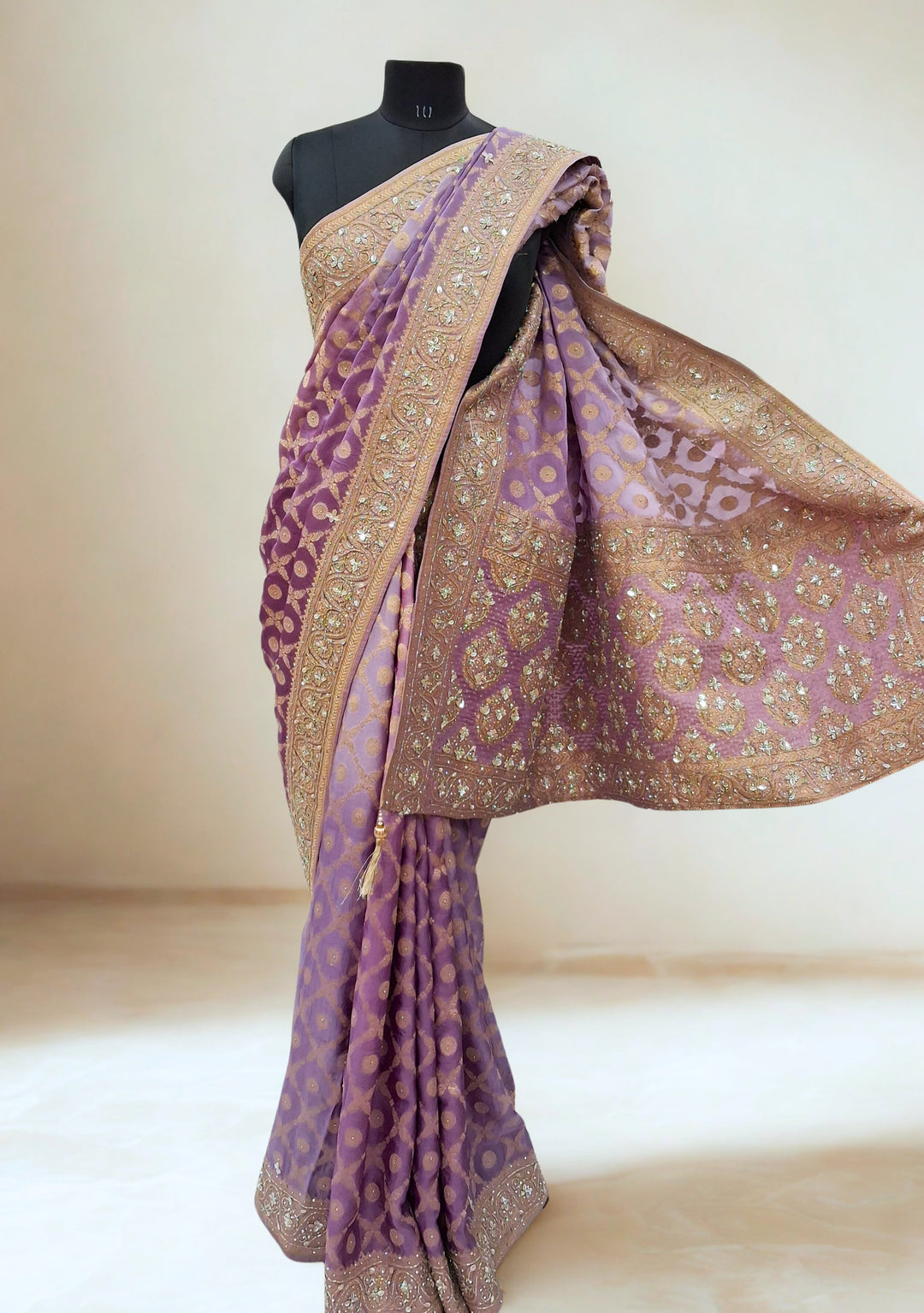 Mauve designer banarasi saree