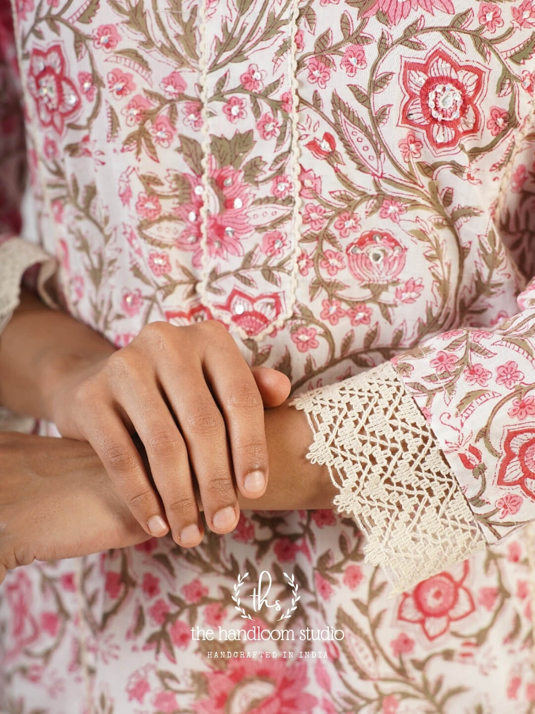 Floral handblocked printed kurta