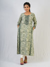 Green Hand Block Print Kurta