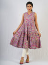Purple Hand Block Printed Kurta