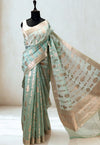 Mint Green Tissue Silk Saree