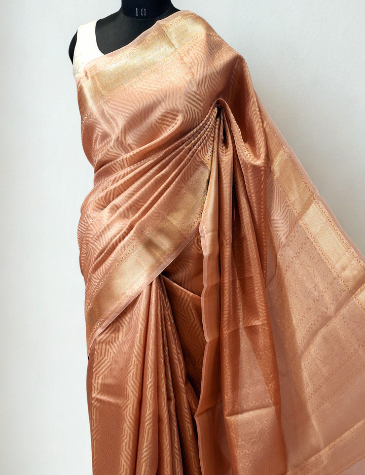 Rose Gold Tissue Saree