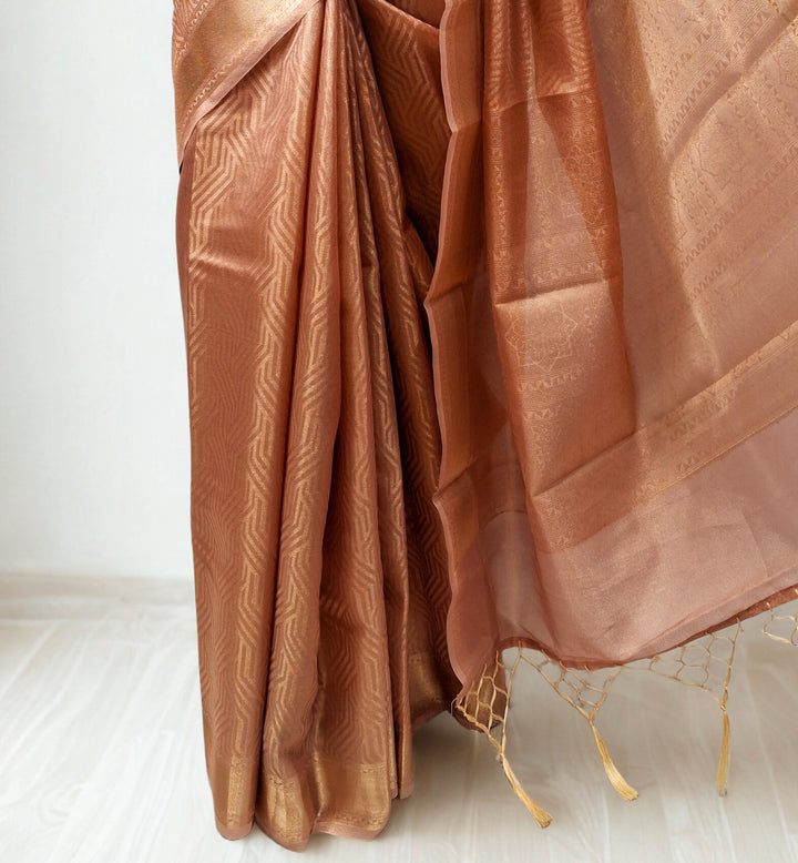 Rose Gold Tissue Saree