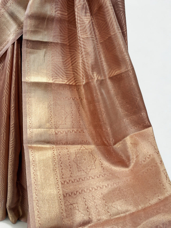 Rose Gold Tissue Saree