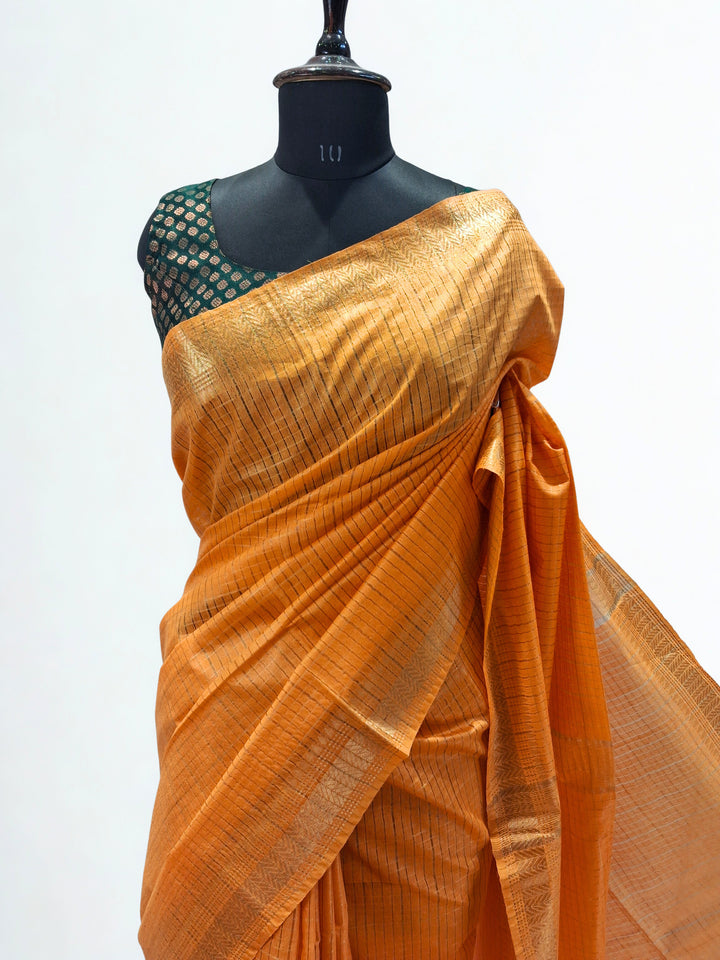 Marigold semi tussar saree