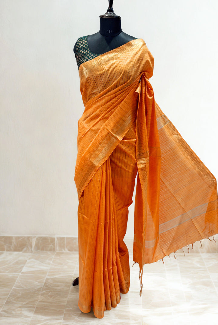 Marigold semi tussar saree