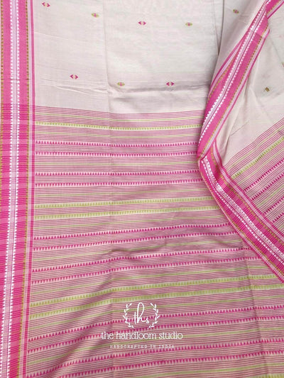 Offwhite jamdani cotton handloom saree