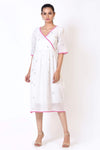 Offwhite Jamdani Side Tie Dress