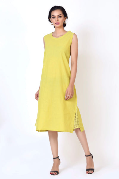 Shrug it - Yellow Jamdani Dress with Grey shrug
